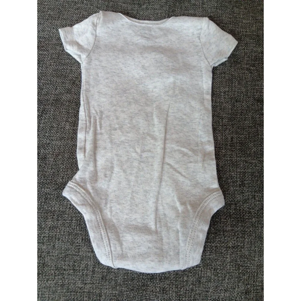 Carters Shirt Newborn Gray Short sleeve Snap Bottom Elephant